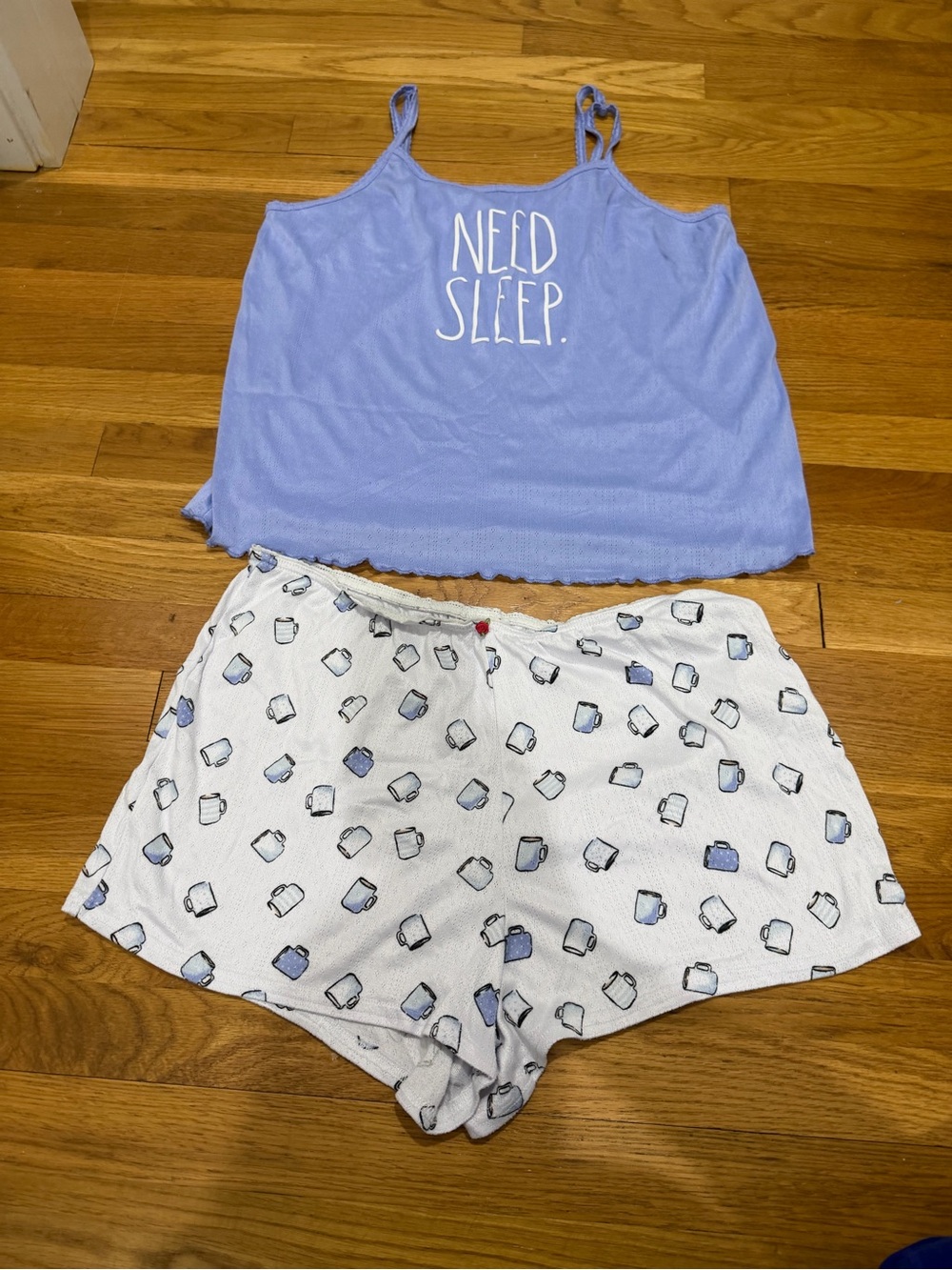 Need Sleep Lavender Tank & White Mug-Print Shorts Sleep Set